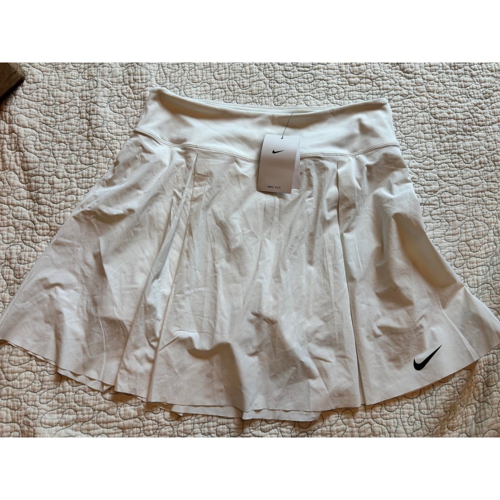 Nike Court Dri-FIT Victory White Pleated Tennis Skort Womens Large
